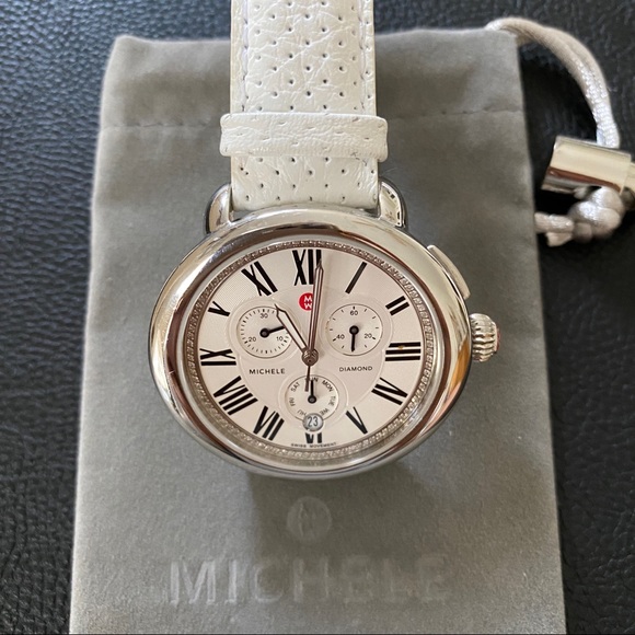 Michele Accessories - MICHELE Serein Diamond Silver Chronograph Watch
